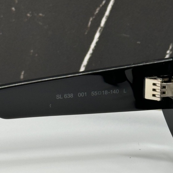 NEW SL638 001 SAINT LAURENT BLACK CAT EYE SL 638 001 WOMEN SUNGLASSES - Picture 9 of 11